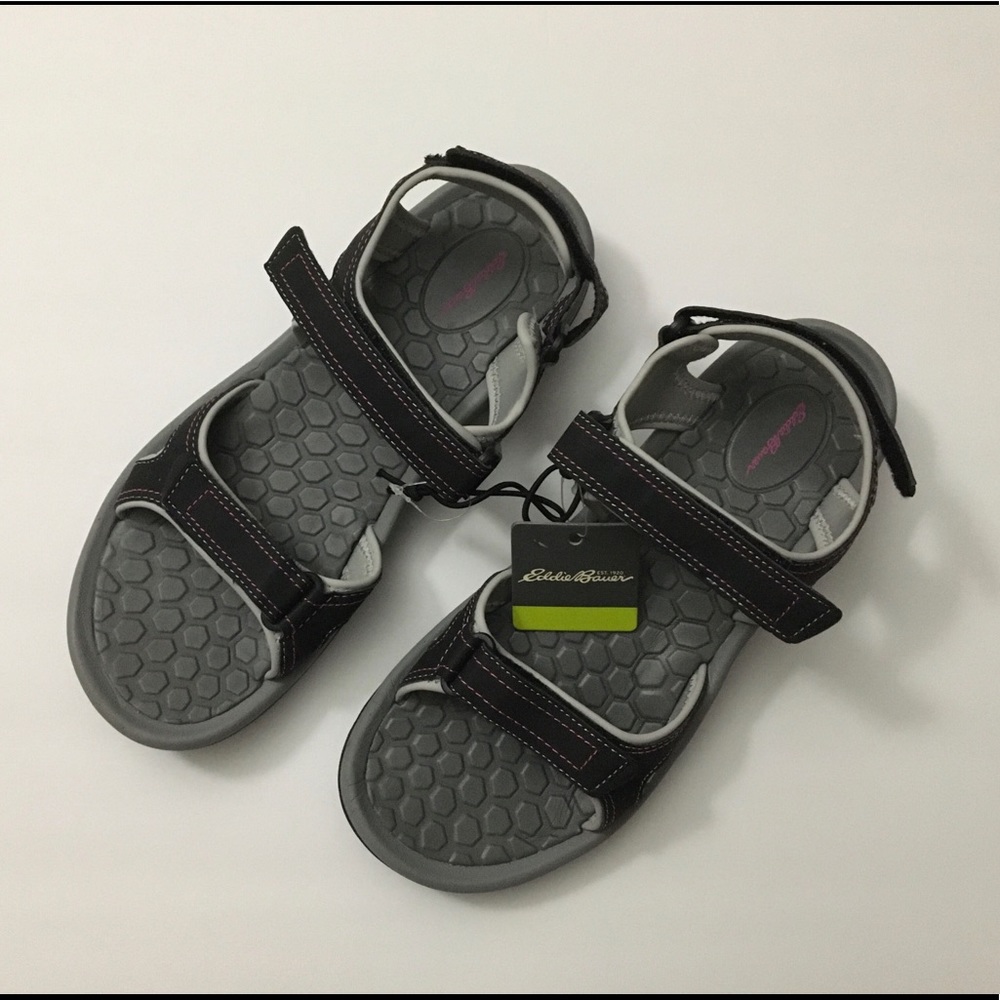 Eddie Bauer Women's Gray Comfort Strap Sandals